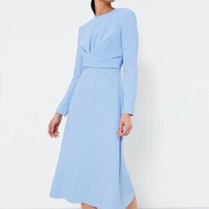 NWT Emilia Wickstead Celeste Blue Elta Double Crepe Dress Size US 10